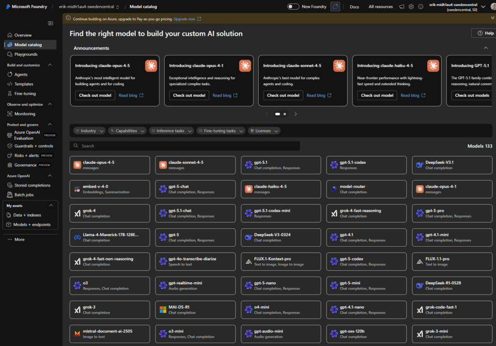 Model Overview of the Microsoft Foundy Portal